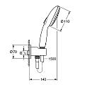 Shower set for installation 3in1 GROHE Eurosmart, Tempesta 250, Tempesta 110 – Grohe 11.1.135.0005 – миниатюра 7